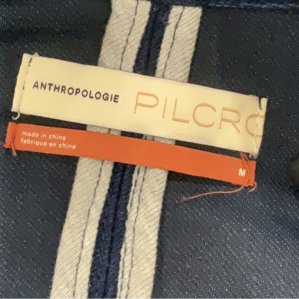 Pilcro by Anthropologie Anita Indigo Denim Crop Zip Up Jacket Women’s Medium - Picture 6 of 6